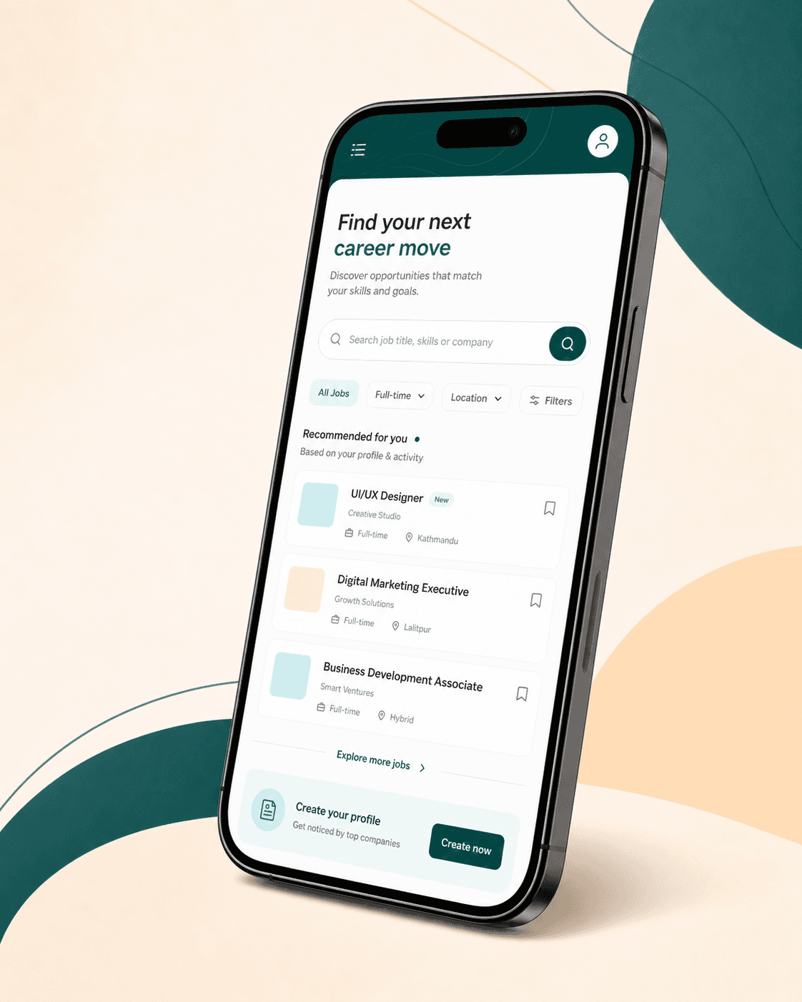 DarbarJob job search experience displayed on a mobile phone